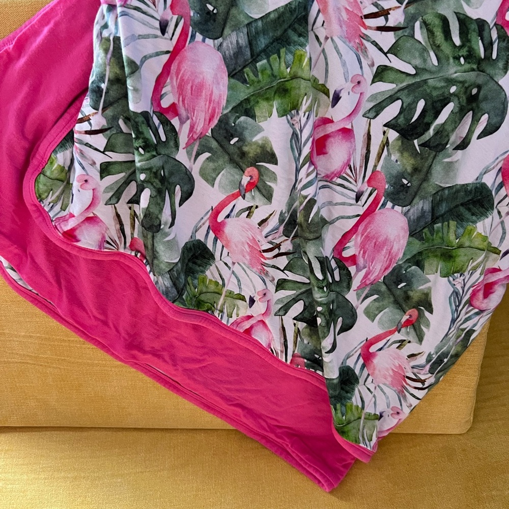 Little bum bums/ bums and roses  flamingo 🦩 blanket bamboo